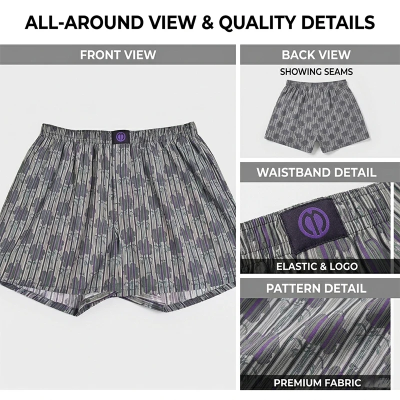 MMELONGENA Men’s Antibacterial Underwear Boxer Briefs Soft Cotton Breathable Comfy Stretchy Boxer Trunks Sports Shorts