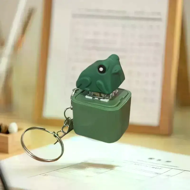 Funny Croaking Frog Duck Keychain Rechargeable Keyboard Fidget Clicker Sound Keyring With LED Light For Stress Relief view 4