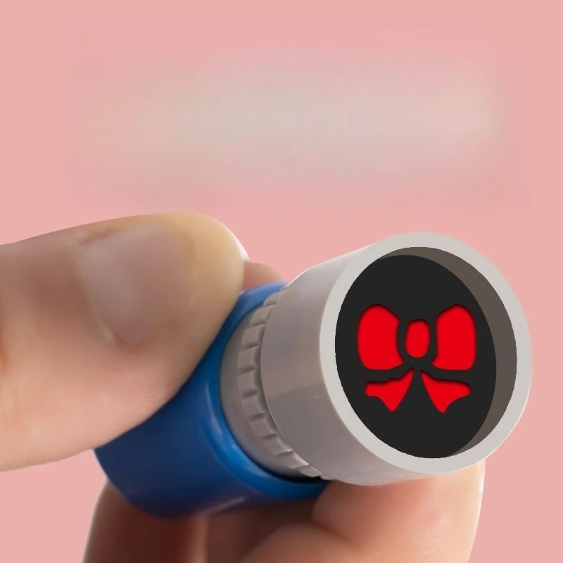 Mini Japanese Seal Office Account Seal, Cute Small Seal Star Smiling Face Red Flower Overtime Meal Seal