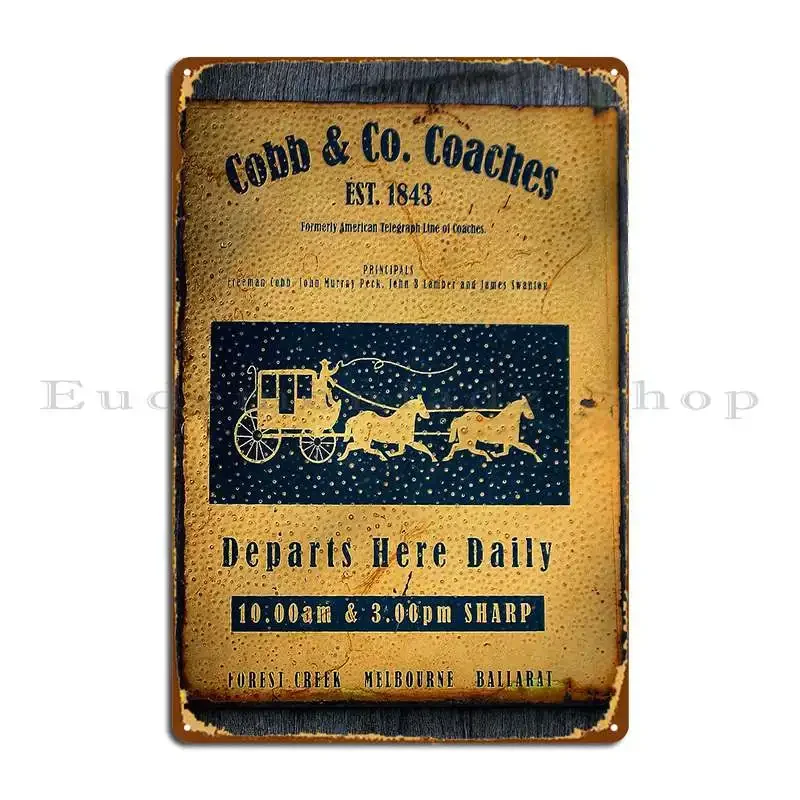 Cobb And Co Monte Cristo Metal Sign Wall Garage Create Plaques Wall Decor Tin Sign Poster