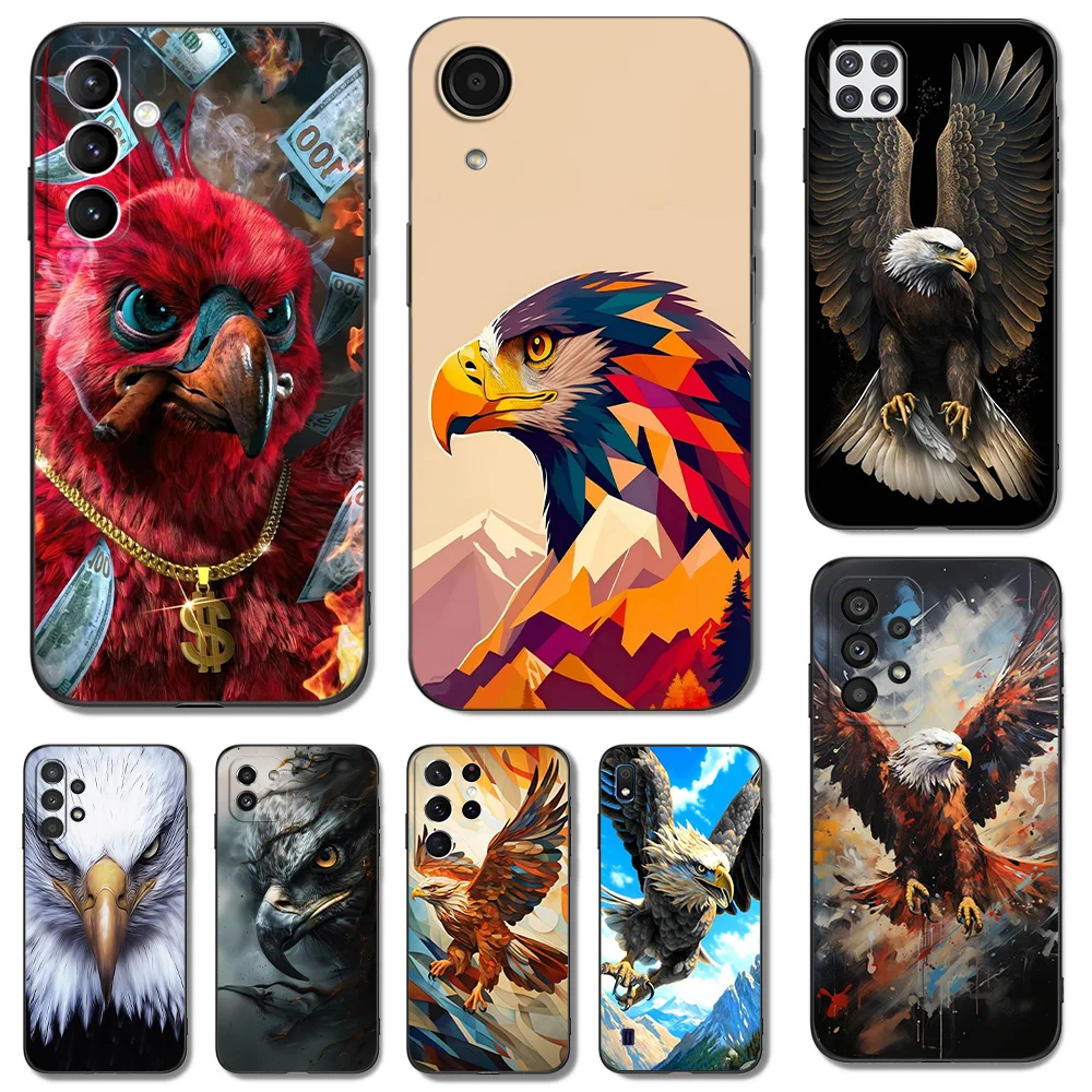 Black tpu Case For Samsung galaxy M53 M13 M62 A12 A22 A22S A32 A42 A52 A52S A72 4g 5g A20S Soaring Eagle