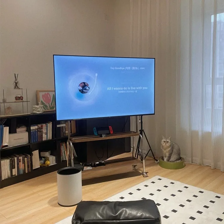 TV floor bracket removable stainless steel vertical wheelbarrow living room bedroom 43-75 inch universal hanger