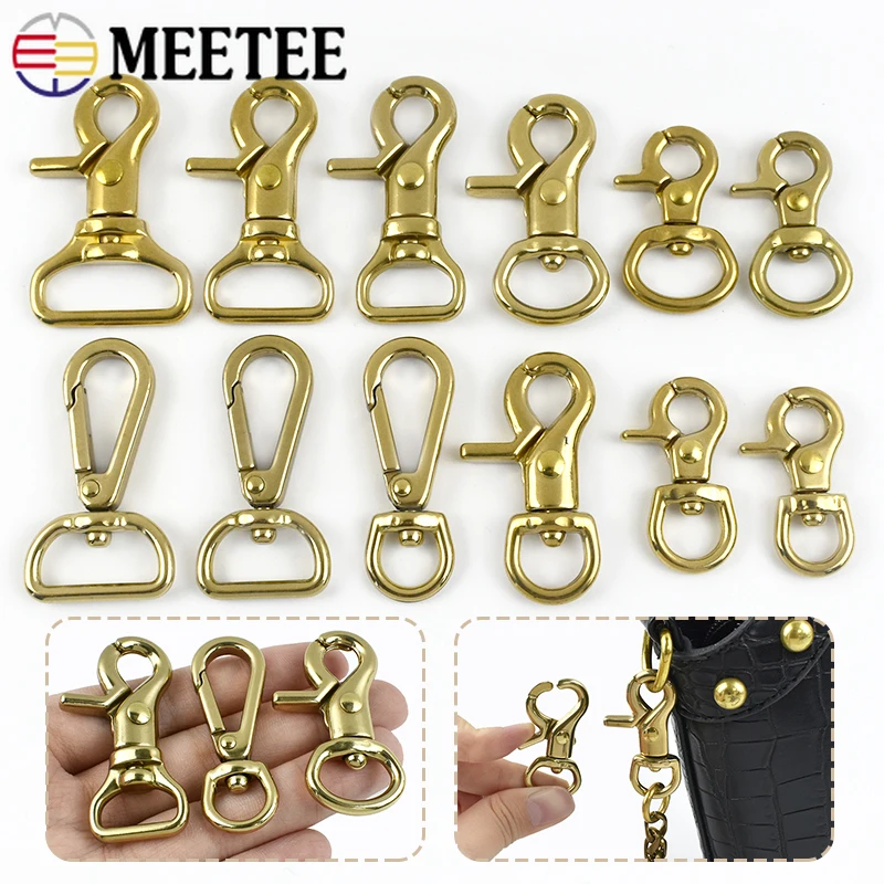 

2/5Pcs Solid Brass Trigger Buckle Chain Swivel Lobster Clasp Snap Hook for Bag Pet Dog Leash Hanger Clips Hooks Accessories