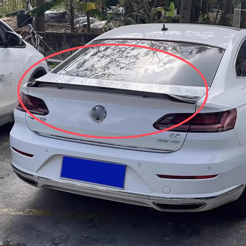 

Applicable to Volkswagen CC rear trunk lid spoiler mudguard carbon black sports modification part 2019202021202220232024