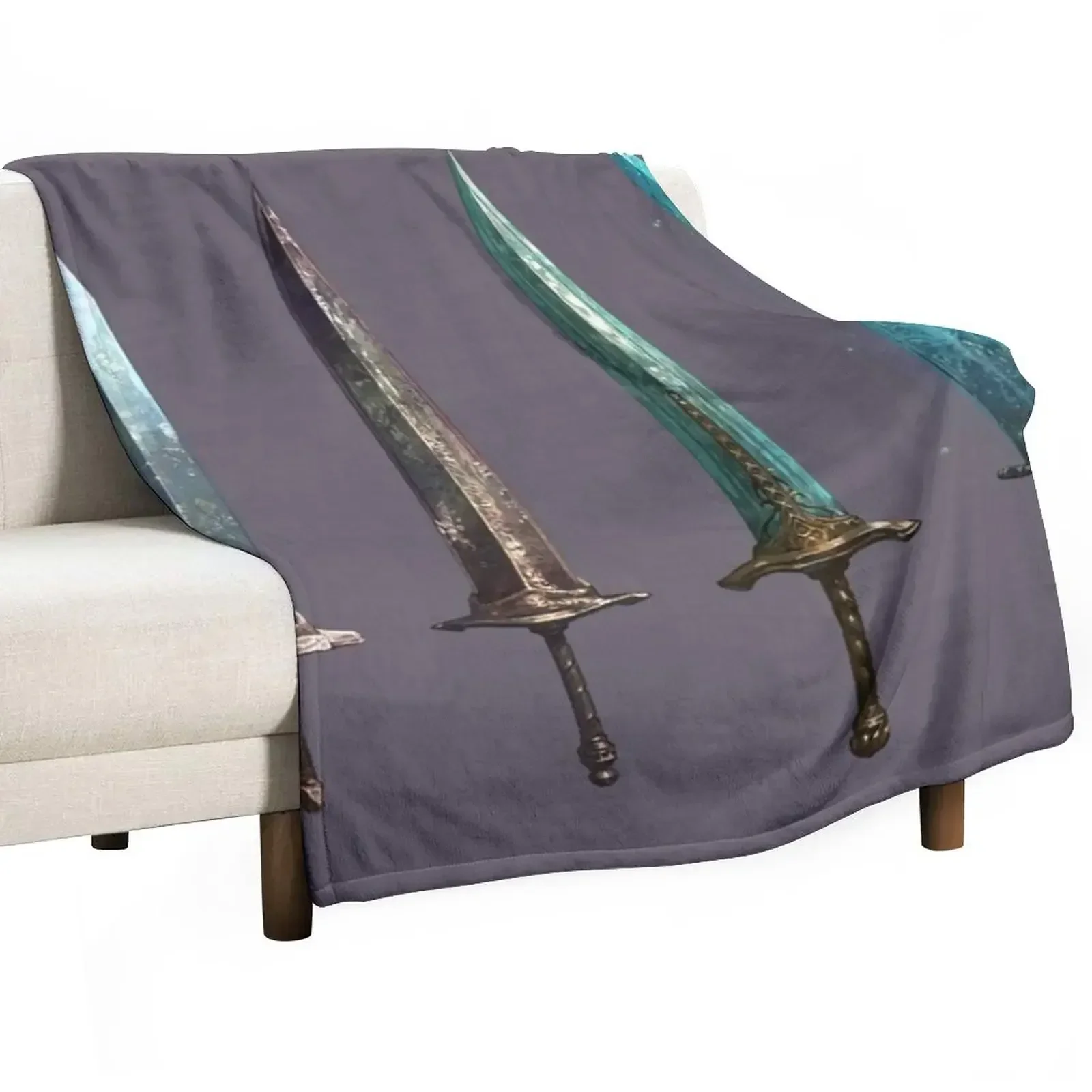 

Moonlight Greatswords Throw Blanket Camping Heavy Hair Blankets