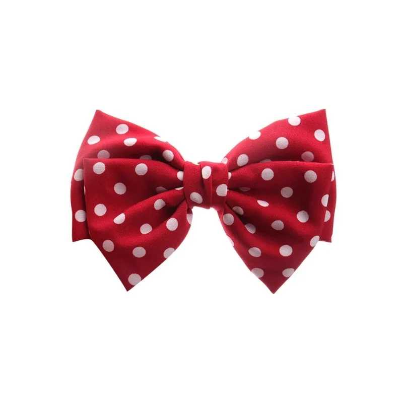 1 Piece Japanese JK Bow Hair Clips Monthly Girl Wine Red Polka Dot Bow Hairpin Sweet Versatile Head Accessory 13cm