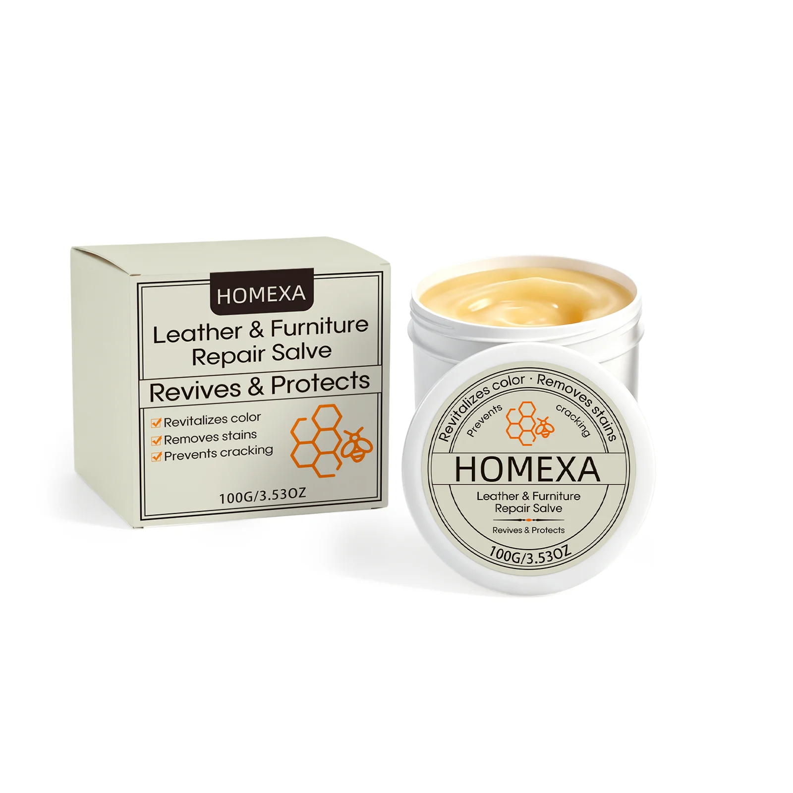 Leather & Furniture Care Cream, Leather Surface Cleaner & Refurbishment Balm, Softens & Restores Shine, Household Leather Maintenance Conditioner