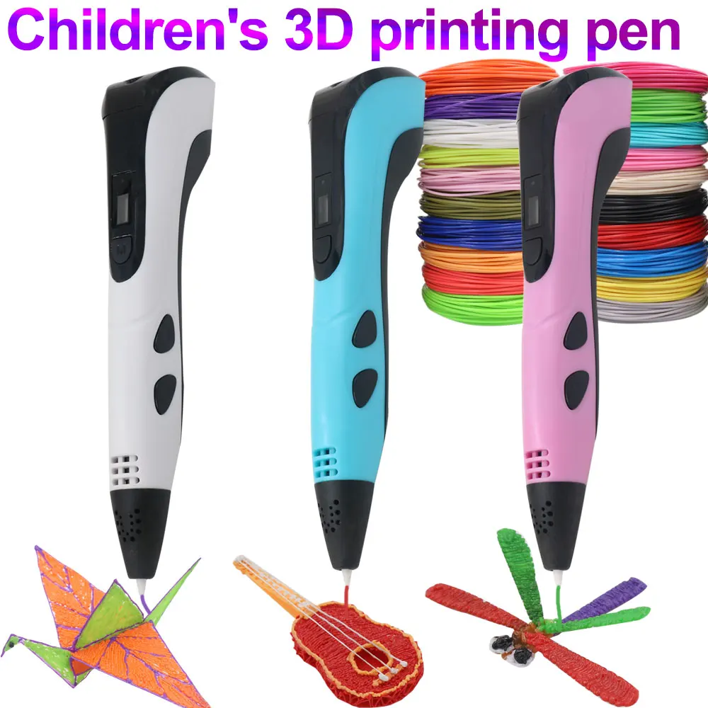 3D Pen for Children 3D Drawing Printing Pen with LCD Screen Compatible PLA Filament Toys for Kids Christmas Birthday DIY Gift