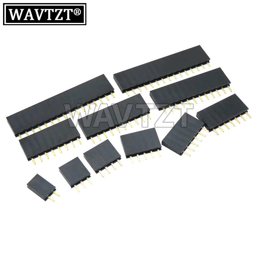 10PCS PCB Connector 2.54MM Pitch Single Row Female Pin Socket 2/3/4/5/6/7/8/9/10/11/12/13/14/40Pin Single Row Mother For Arduino