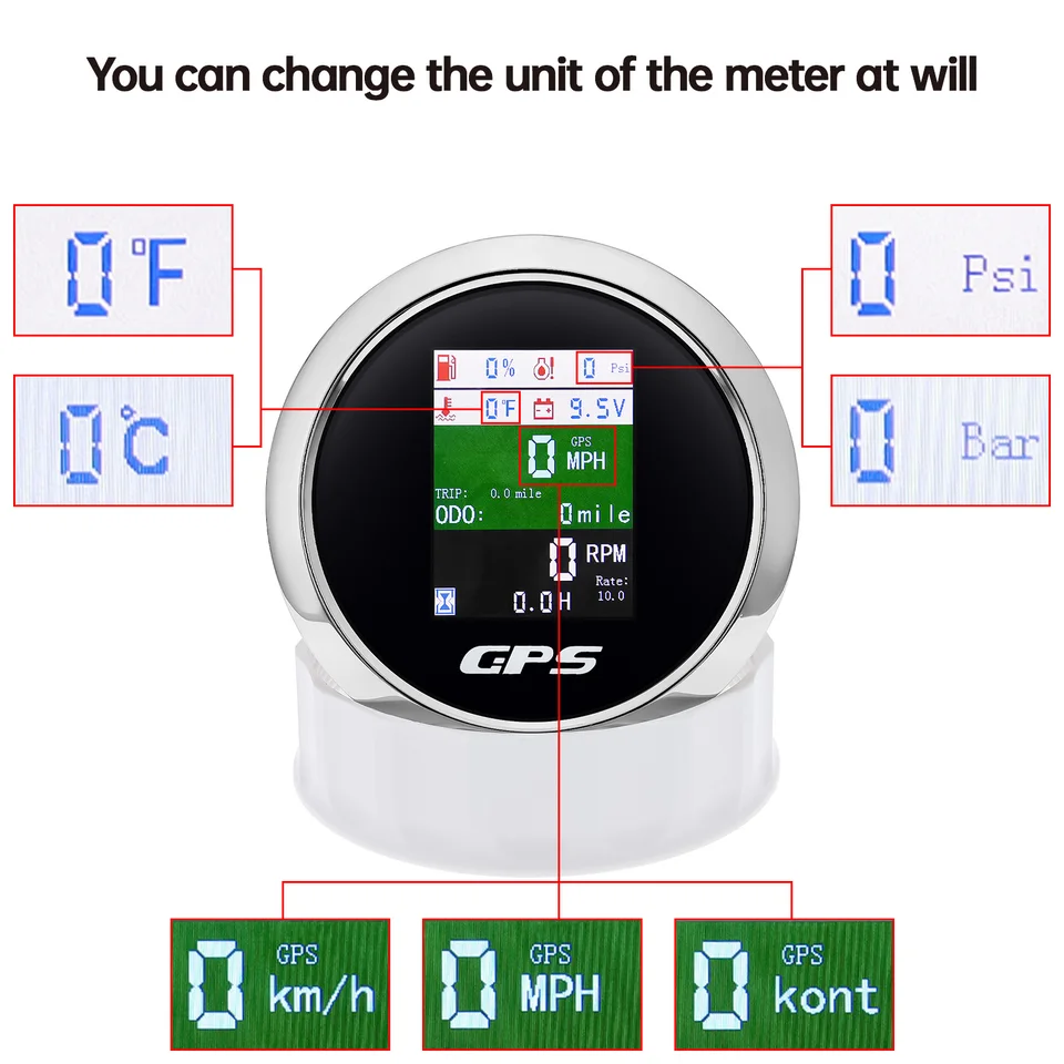 HURRISE jauge HUD Compteur de vitesse GPS numérique à affichage HUD de voiture universel avec HURRISE jauge HUD Compteur de vitesse GPS numérique à affichage HUD de voiture universel avec