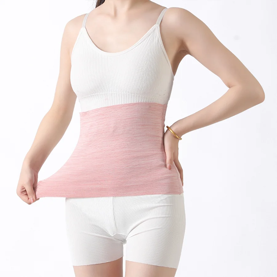 Women'S Solid Color Spring/Summer Thin Velvet Knitted Warm And Cold Resistant Stomach And Abdominal Belt