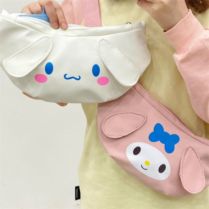 Kawaii Sanrio Anime Cinnamoroll Kuromi Melody Cartoon Marsupio Carino Borsa a tracolla Borsa per telefono Borsa per petto per ragazze Regalo