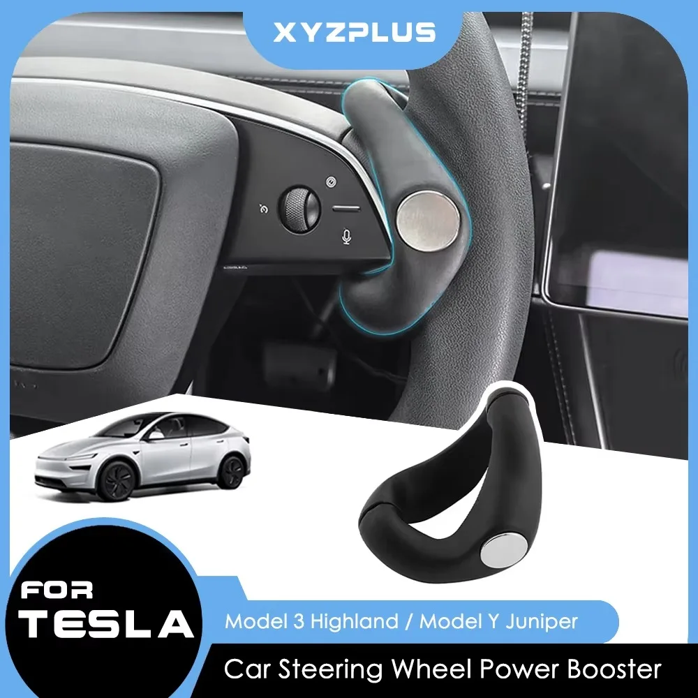 For Tesla Model Y Decor 2025 2026 Turning Steering Wheel Juniper Model 3 Highland Power Booster Spinner Knob Safety Accessory