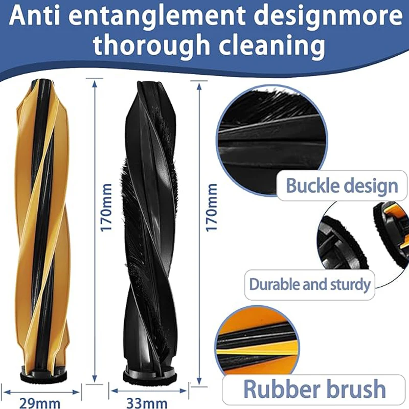 For Dreame D20 Pro Plus Robot Vacuum Accessories:Main Brush HEPA Filters Mop Pads Dust Bag Side Brush Replacement Parts view 2