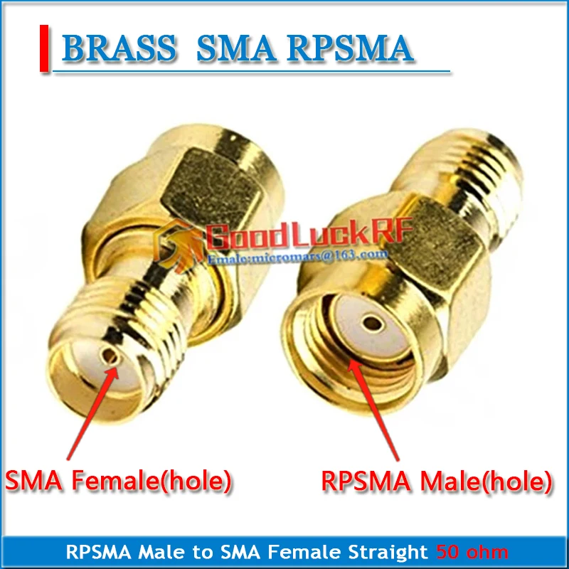 RP-SMA RPSMA Male to SMA Female Plug SMA Male to SMA Female Straight 50ohm RPSMA Male to RPSMA Female GOLD RF Connector Adapter