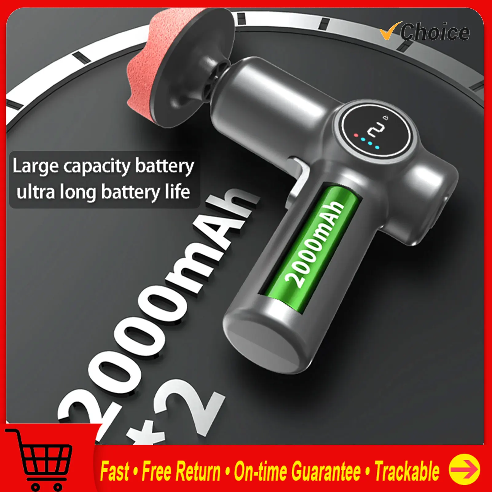 

Cordless Eccentric Car Polisher with LCD Screen Car Buffer Polisher Kit 2 Gears of Speeds Adjustable Electric Auto Polishing