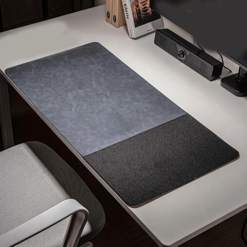 Anti-wear Portable Retro Mousepad Large Double-sided Mouse Pad PVC Leather Non-slip Computer Keyboard Desk Pad Desktop