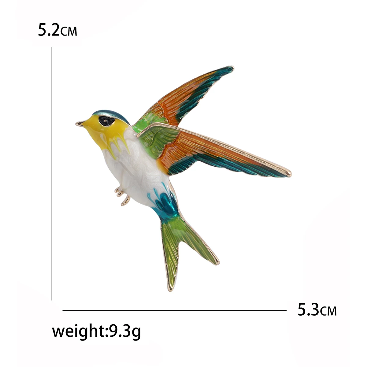 Beaut&Berry Luxury Enamel Swallow Brooches for Women Unisex Bird Animal Pins Casual Party Jewelry Accessories Gifts Decoration