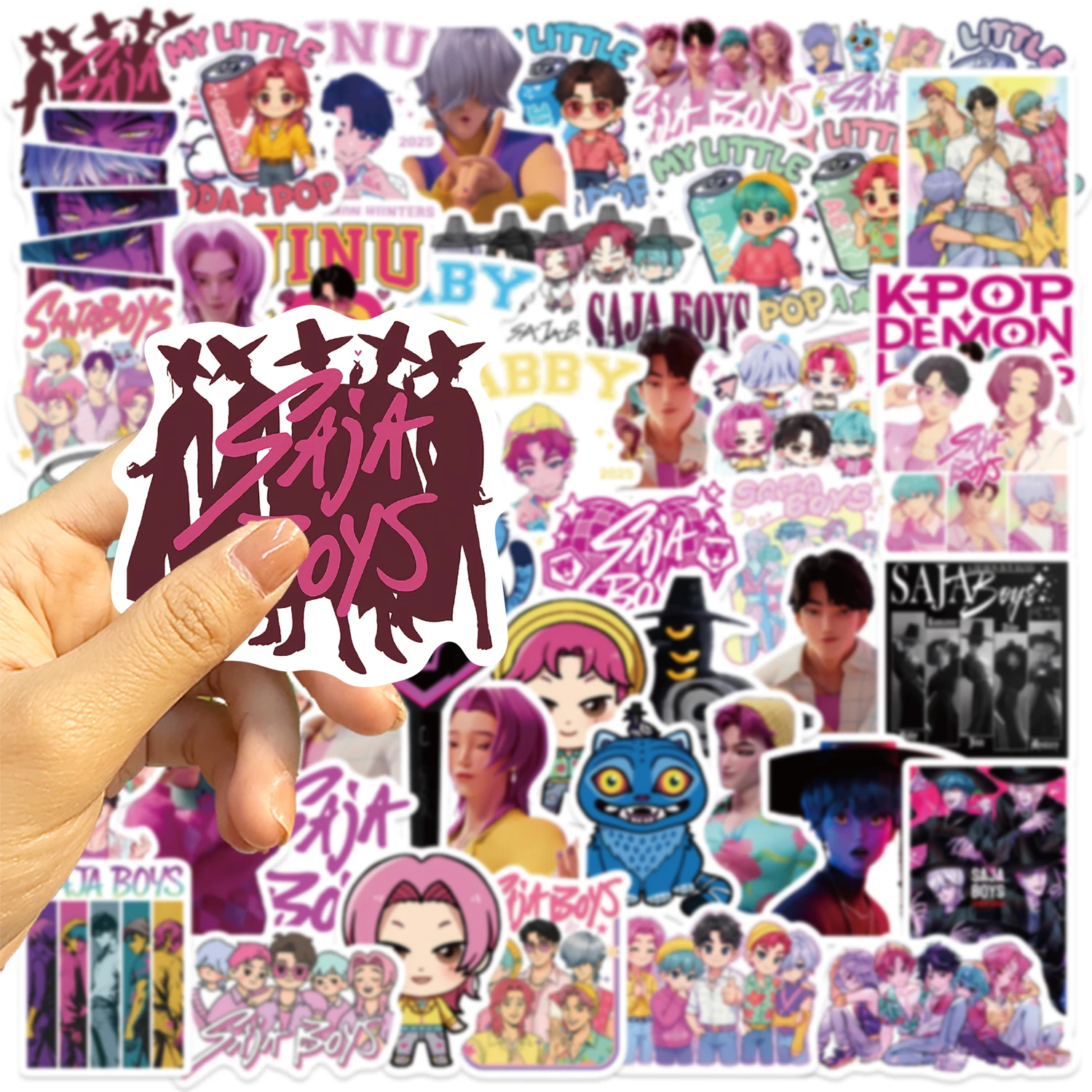 50Pcs Stiker Grafiti Anime Kartun Saja Boys untuk Gitar, Notebook, Koper, DIY, Stiker Tahan Air