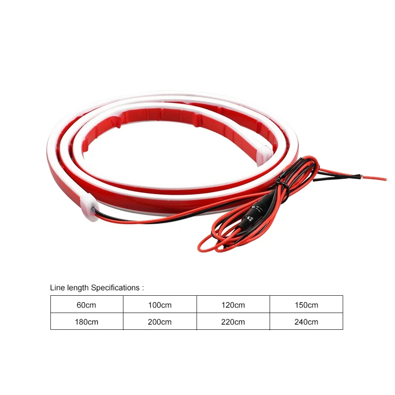 12V Auto Haube Licht Streifen Dynamische Auto LED Streifen Licht Außen Flexible Scheinwerfer Wasserdichte Tagfahrlicht Streifen Für Auto – Detail 10