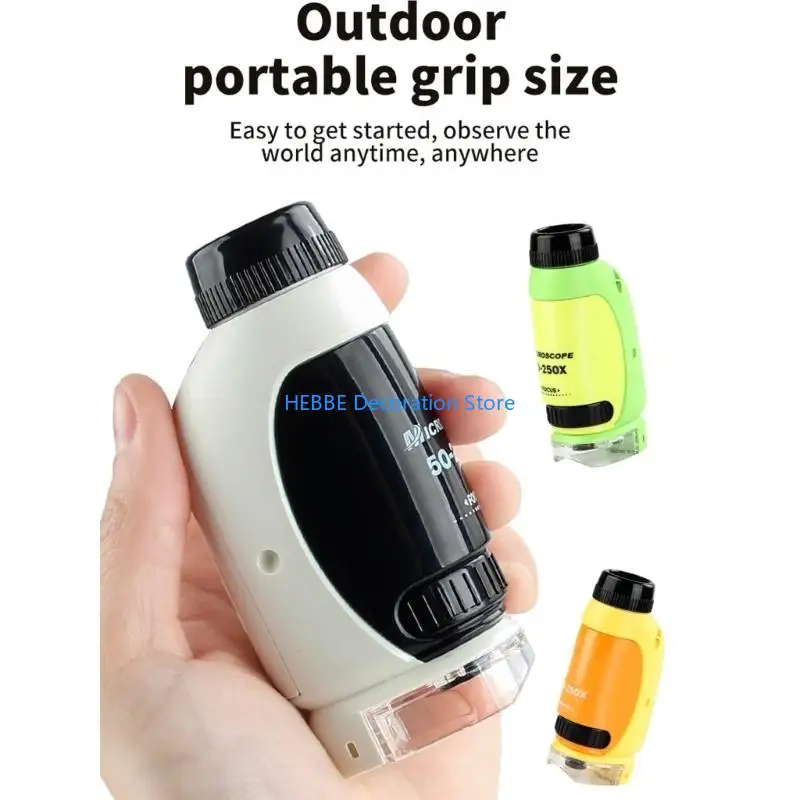 B0KC Pocket Microscope for Kids, Educational Compact Microscope - Portable Handheld Microscope Set for Home, School & Lab