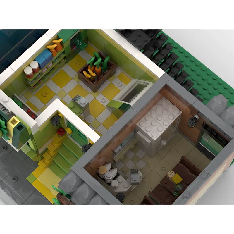 Moc ビルディングブロック オールドタウン食料品店 テクノロジー モジュラーレンガモデル ギフト クリスマスおもちゃ DIY セット 組み立て