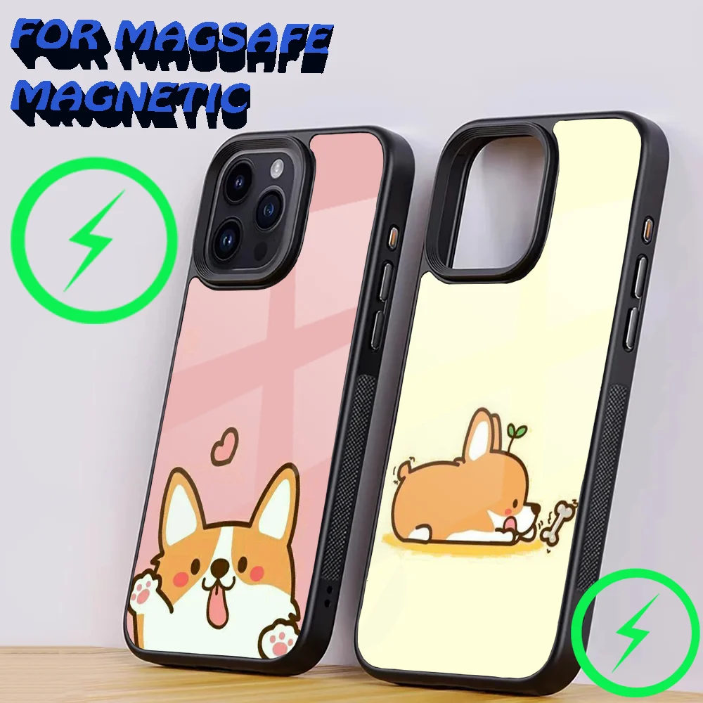 

Corgi Dog Phone Case For iPhone 16,15,14,13,12,11,Plus,Pro,Max Mini Magsafe Magnetic Wireless Charging