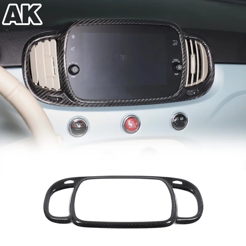 

For Fiat 500 Abarth 595 695 2016-2024 Real Carbon Fiber Car Central Control Air Outlet Modification Auto Interior Accessories