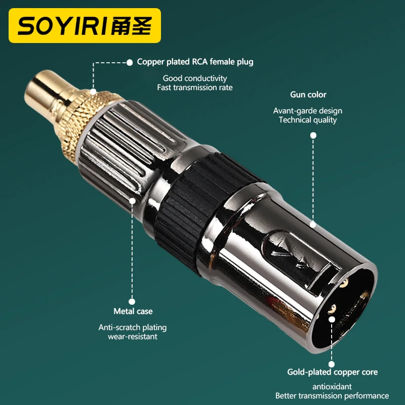 SOYIRI CGP RCA F to XLR M to F adapter plug Plum Blossom XLR audio cable connection amplifier speaker extension docking plug