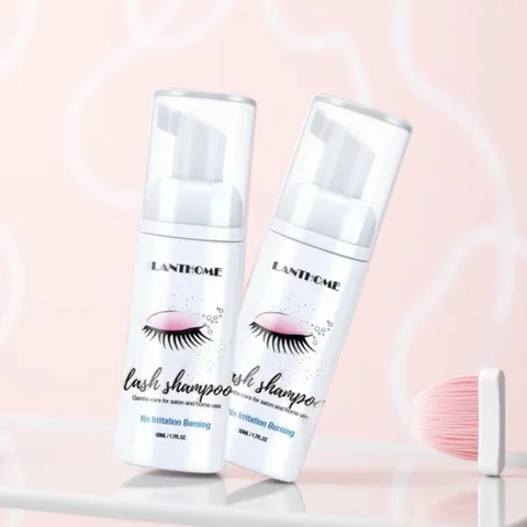 50ml Lanthome Eyelash Extension Shampoo Foam Eyelid Deep Clean Cleanser For Makeup Tools Mascara Remover Glue Salon Home Use