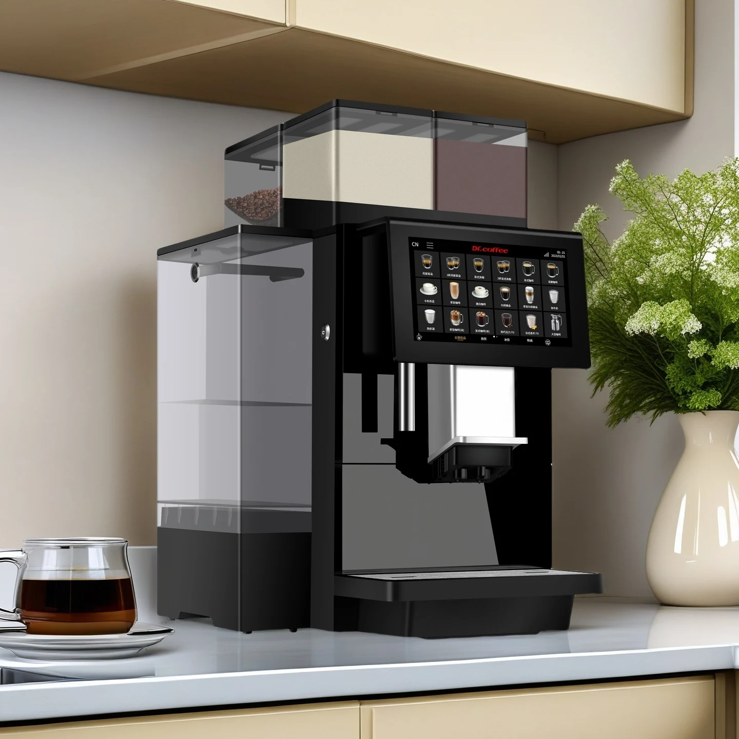 Dr.Coffee F100 Commercial Coffee Machine Automatic Espresso Coffee  With Powder For Business Cafe Shop