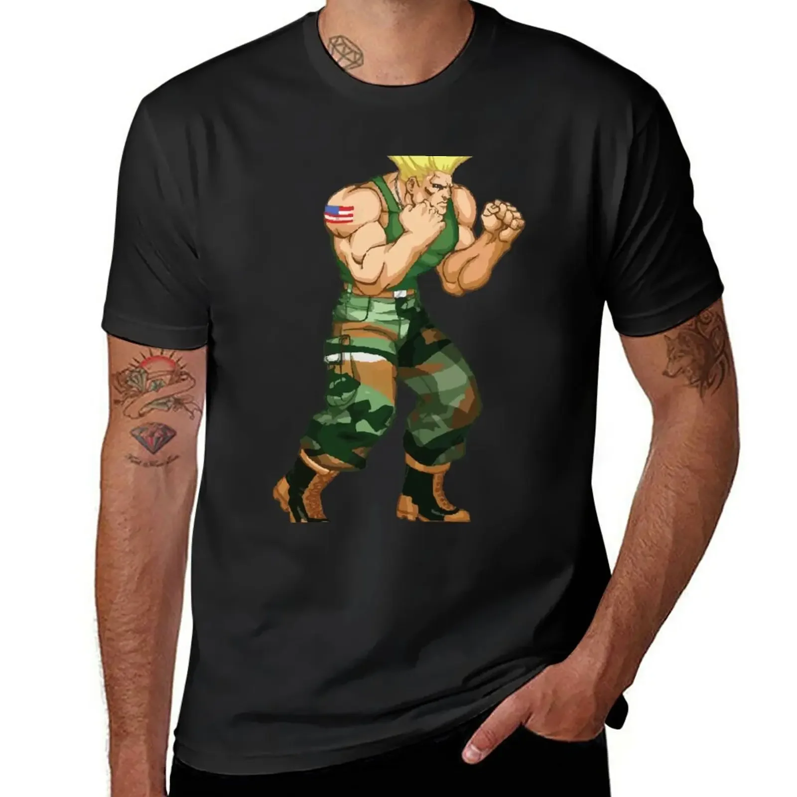 guile T-Shirt plus sizes plus size tops T-shirts for men cotton