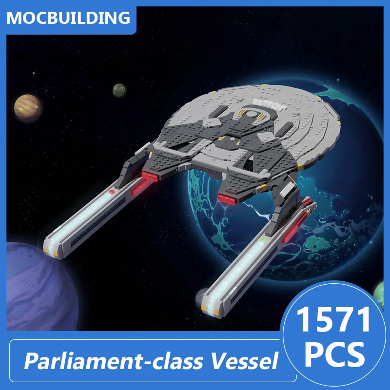 Parliament-class Engineering Vessel 1:1250 Scale Model Moc Building Blocks Diy Assemble Bricks Space Display Toys Gifts 1571PCS