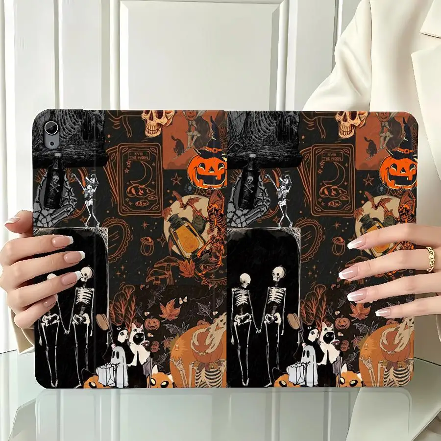 Skull Bat Halloween With Pencil Holder Case for Xiaomi Pad 5 6 7 8 Pro Redmi Pad SE K Pad 8.8 9.7 12.4 Inch Pad 6s Pro 7 Ultra