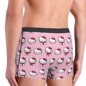 Hello Kitty Muster Cartoon Boxer Shorts, innen beeindruckt, süße Speisekammer, bequeme Männer 6 Hauptverkaufshöfen FLOSS Anime - №6