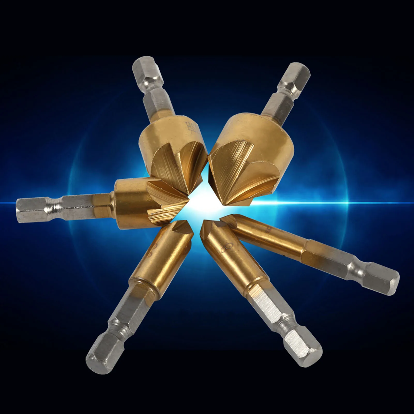 

HSS Chamfer Countersink 1/4" Hex Shank 90 Degree Wood Chamfering Cutter 6mm-19mm Woodworking Reamer Woodworking Chamfer