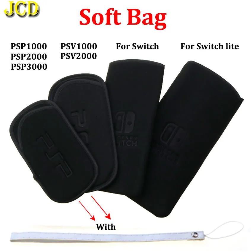 JCD Soft Screen Protective Pouch Case Carrying Storage Bag For PSP GO 1000 2000 3000 For PSVita PSV 1000 2000 For NS Switch Lite