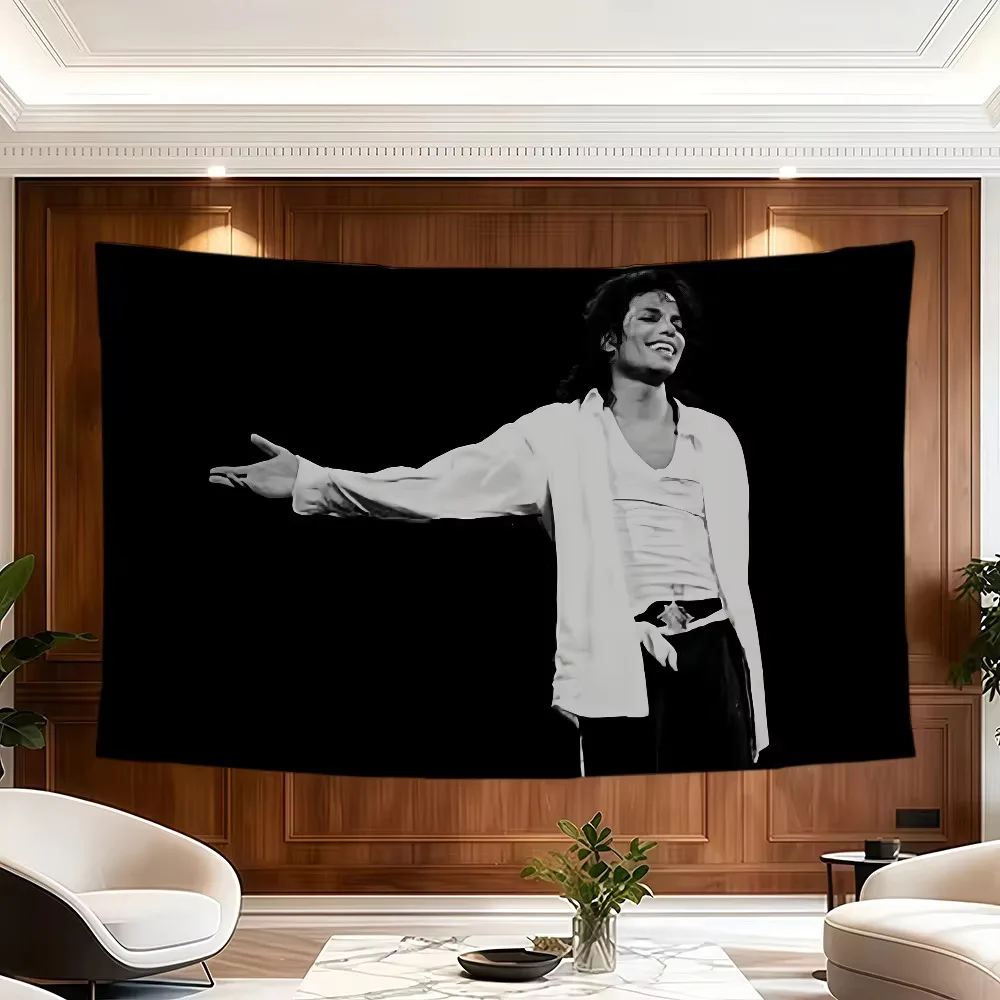 M-Michael J-Jackson Retro Flag Tapestry Banner, Polyester Wall Hanging for Outdoor Camping Family Party Garden Wall Decor Gift