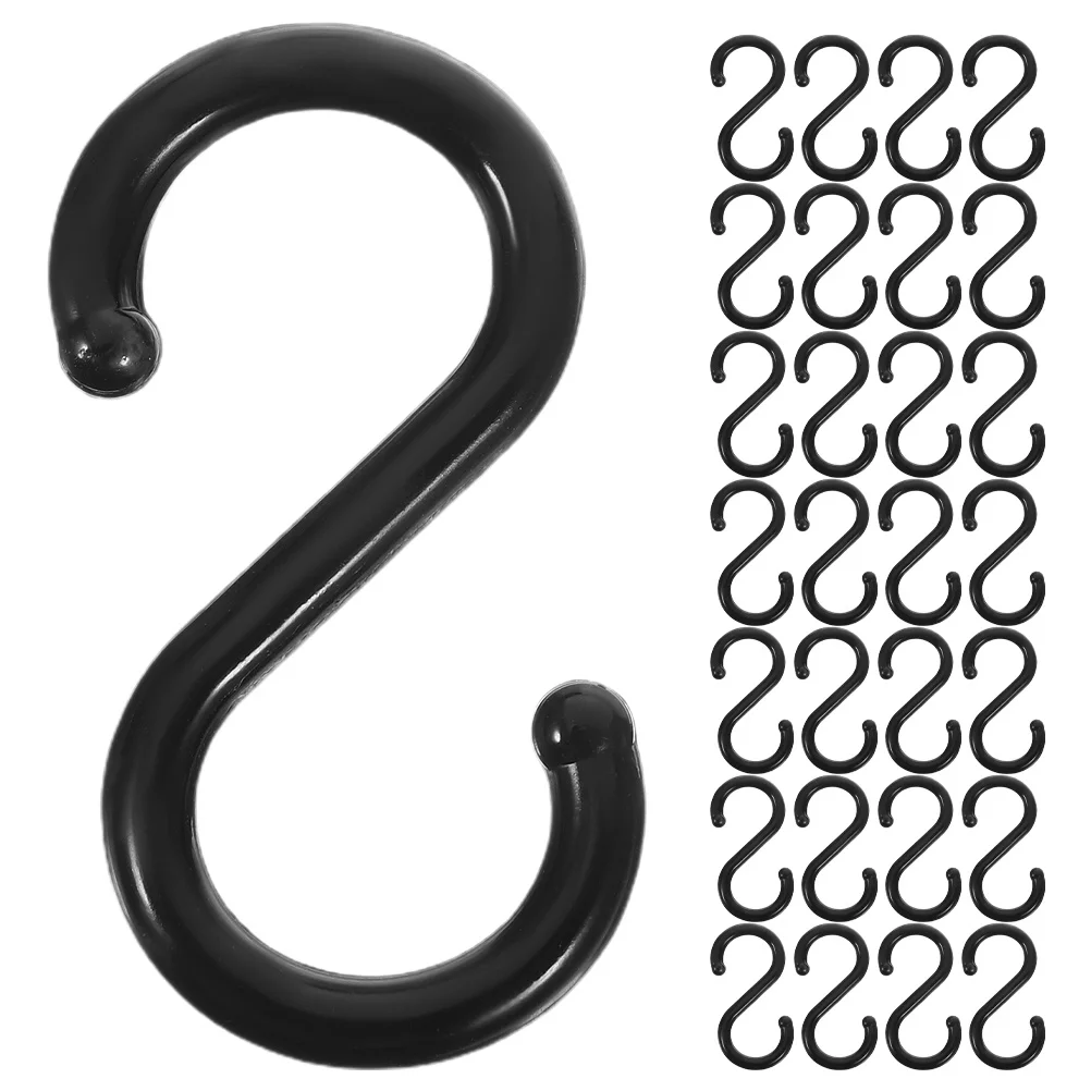 

200pcs S-Shaped Plastic Hooks Multi-Functional Hanging Hanger For Store Home Garden Outdoor Use String Light Hangers