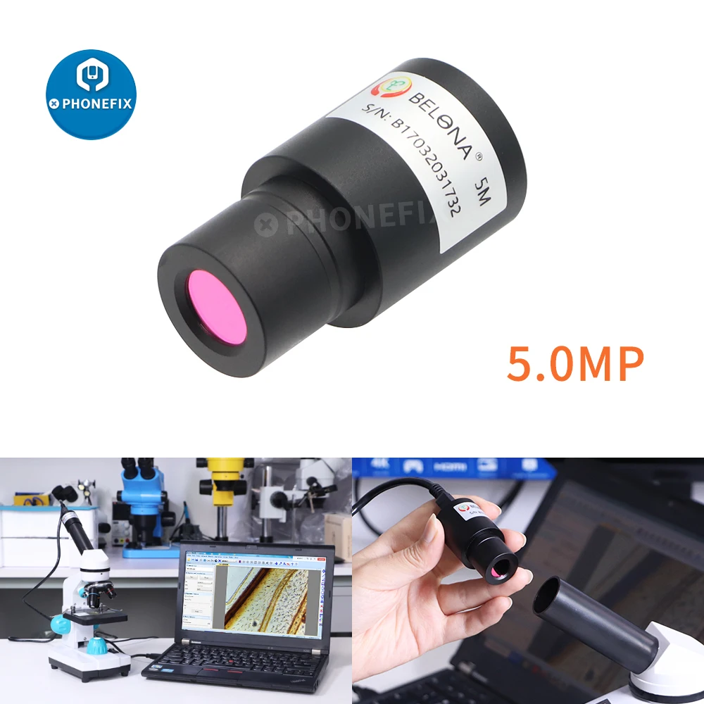 

HD CMOS 2MP 5MP USB 2.0 Universal Digital Eyepiece Biological Stereo Microscope Camera Electronic Eyepiece Mounting Size 23.2mm