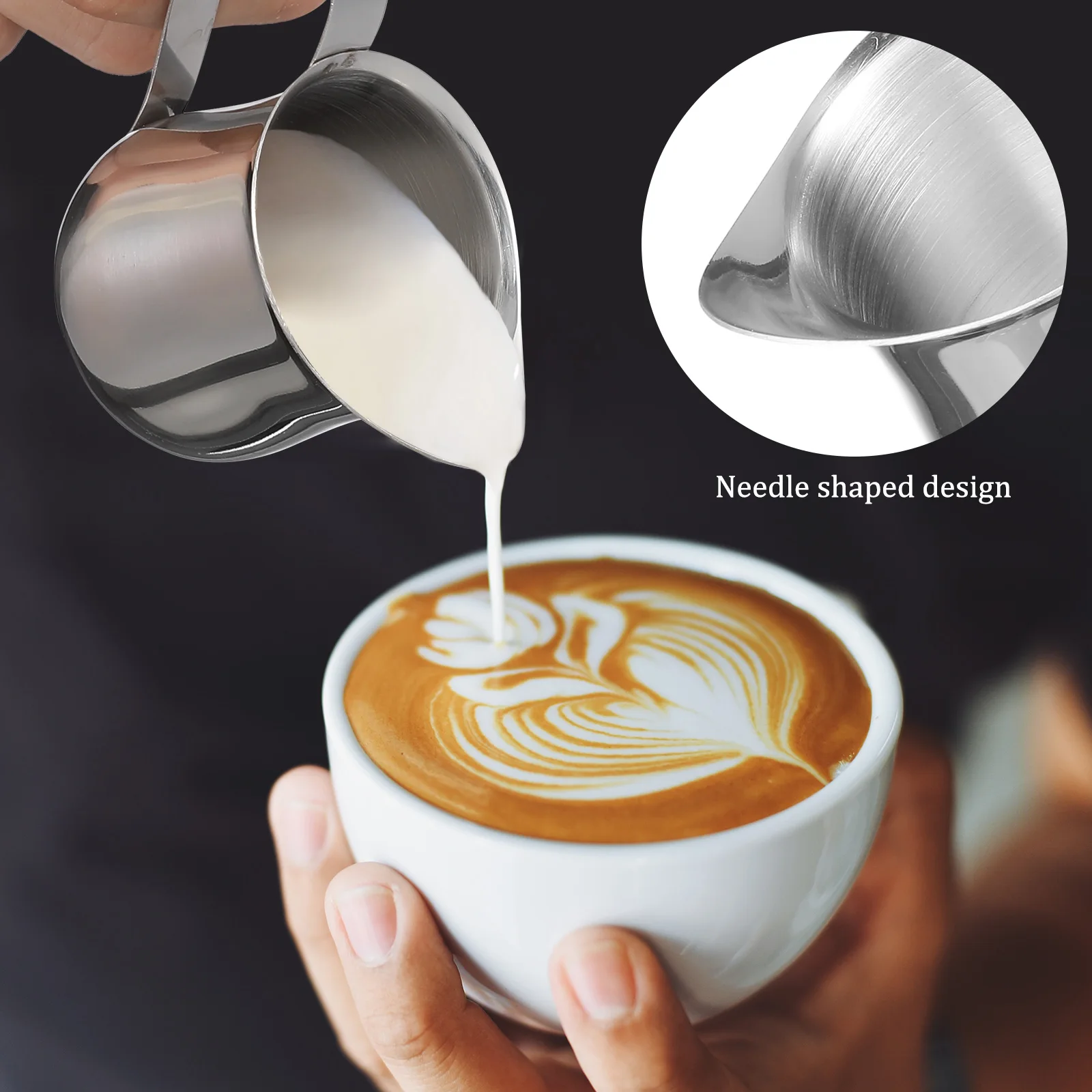 

4pcs Stainless Steel Cream Pitcher Mini Coffee Measuring Cup For Espresso Shot Milk Frothing Scale Design Metal Coffee Maker