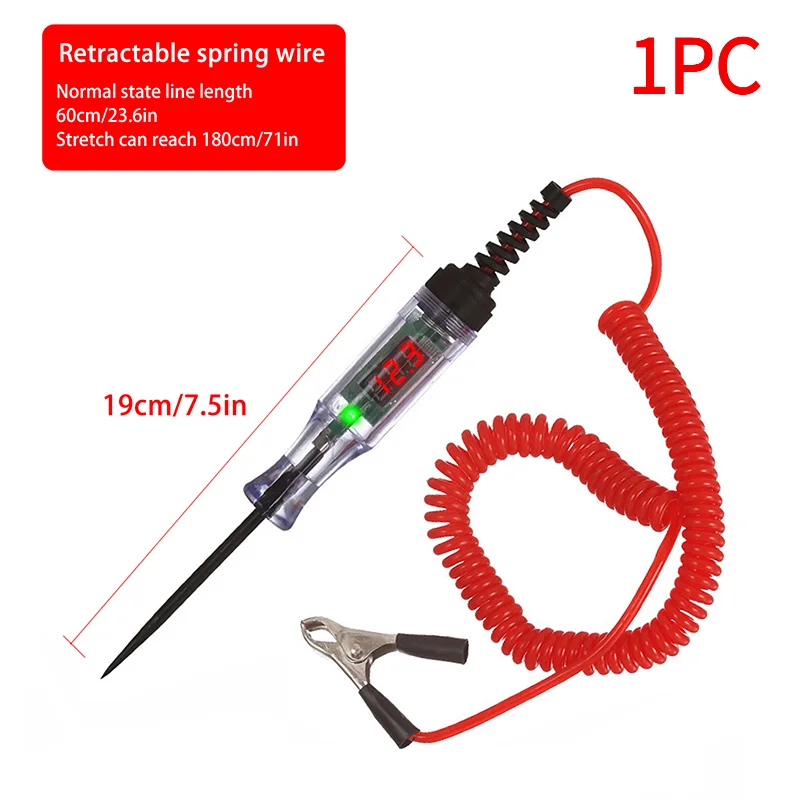 1PC Heavy Duty 5-120V Backlit Digital LED Circuit Tester, Auto Test Light Digital LED Circuit Tester.