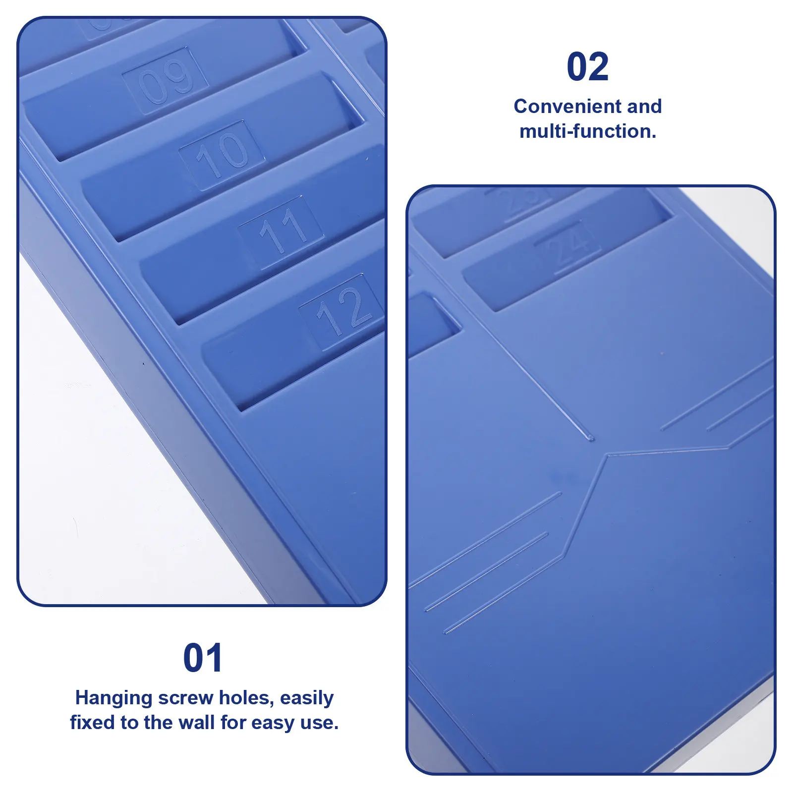 Time Cards Holder Wall Mounted Attendance Rack Repeated Use Card Slot Shelf Office Warehouse Employee Card Organizer