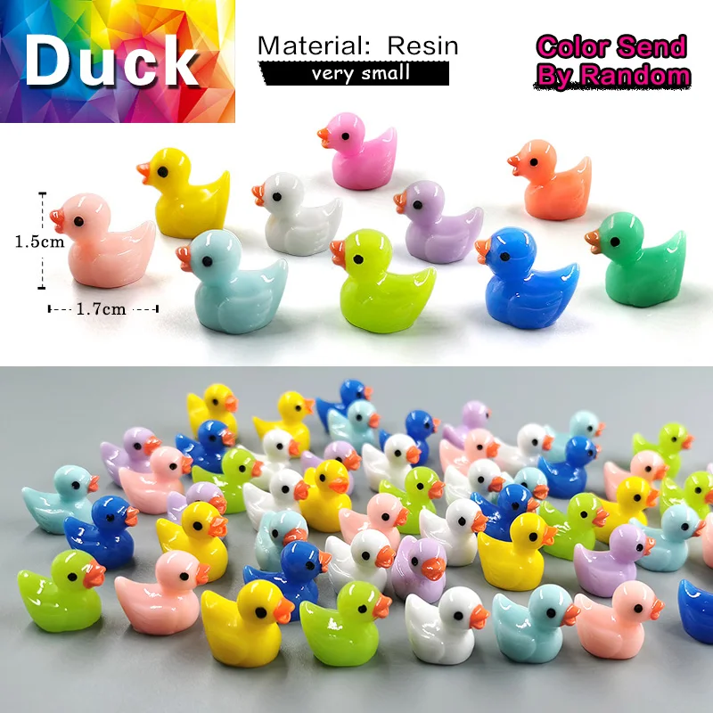 10/30/50Pcs New Glow Luminous Sunglasses Yellow Crown Duck Figurine Model Home Decor Fairy Garden Decoration Accessories Modern