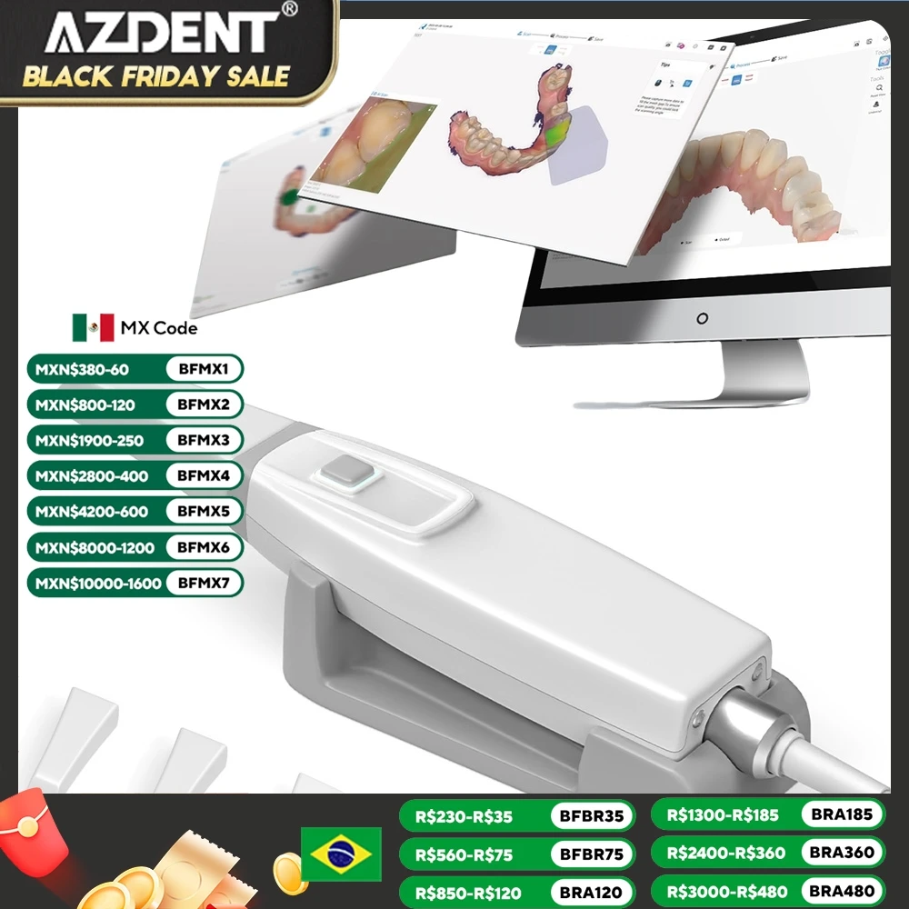 AZDENT Dental Intra-oral 3D Scanner with Software Real Color CAD/CAM Chair Side System 3D Dental Scanner