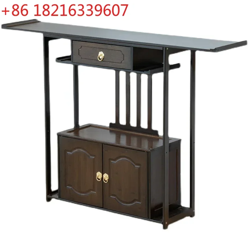 Console Tables Solid Wood Side View Pieces Table Foyer Altar Simple Warped Head Entrance Cabinet