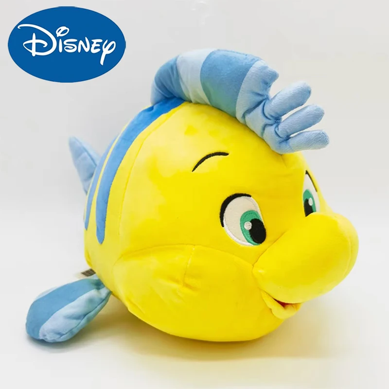 Disney Flounder Plush Toy Ariel The Little Mermaid Princess Stuffed Plushie Doll Cartoon Cute Chubby Pillow Home Decor Xmas Gift