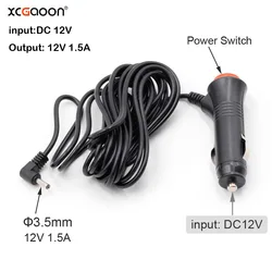 XCGaoon 12V 1.5A Diameter 3.5mm Charging Port With Switch Car Charger Adapter for Car Radar Detector GPS Dashcam Camera DVR