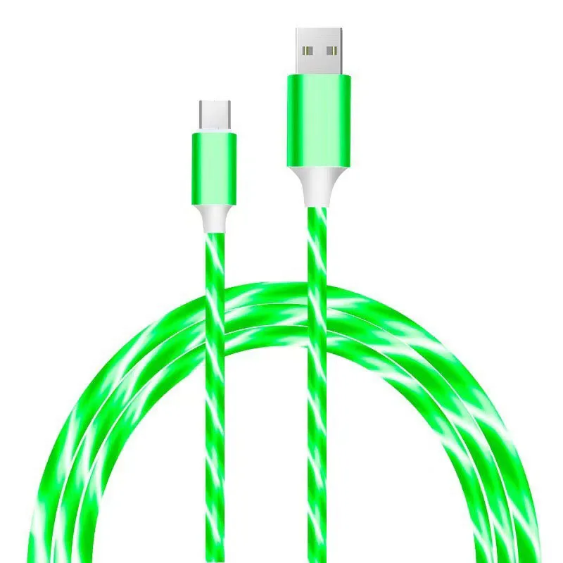Świecący kabel USB typu C 2,4 A Kabel szybkiego ładowania Kabel szybkiego ładowania Świecący kabel LED do Samsung Xiaomi 15. — zdjęcie 2