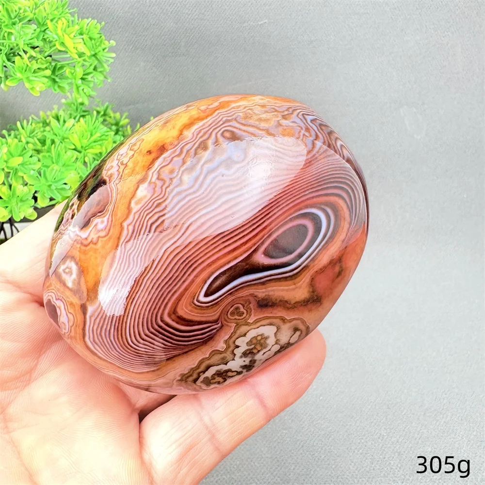 Large Size Natural Silk-Wrapped Agate Crystal Quartz Stone - Polished Smooth Oval Meditation Gemstone for Spiritual Tabletop Dec